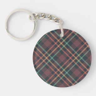Classic Plaid Pattern Keychain