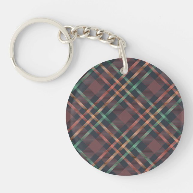 Classic Plaid Pattern Keychain (Front)
