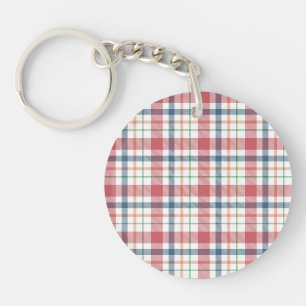 Classic Plaid Pattern Keychain