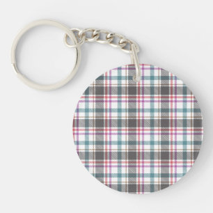 Classic Plaid Pattern Keychain