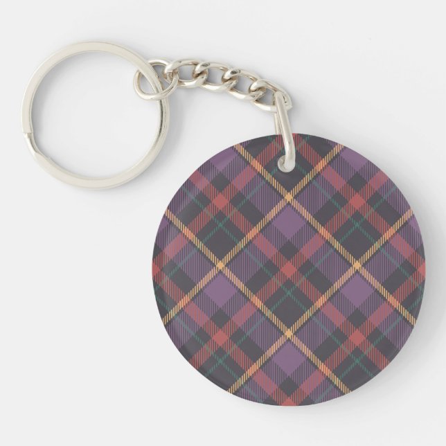 Classic Plaid Pattern Keychain (Front)