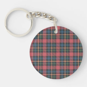 Classic Plaid Pattern Keychain