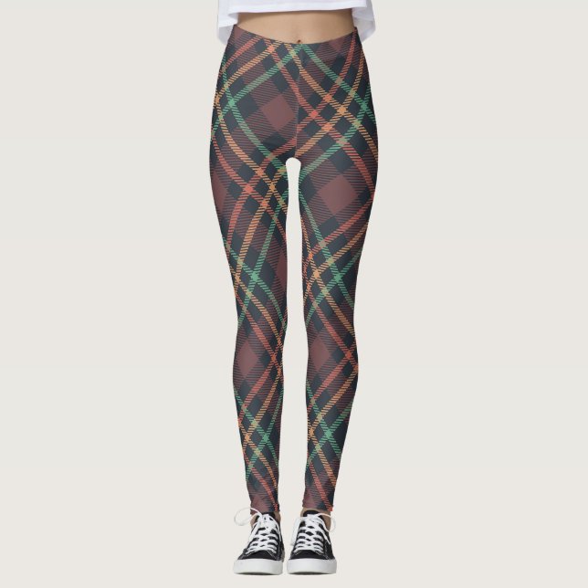 Classic Plaid Pattern Leggings (Front)