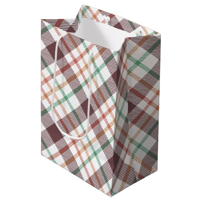 Classic Plaid Pattern Medium Gift Bag (Front Angled)