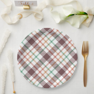 Classic Plaid Pattern Paper Plate