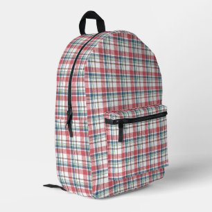 Classic Plaid Pattern Printed Backpack