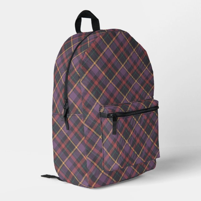 Classic Plaid Pattern Printed Backpack (Back Corner Left)
