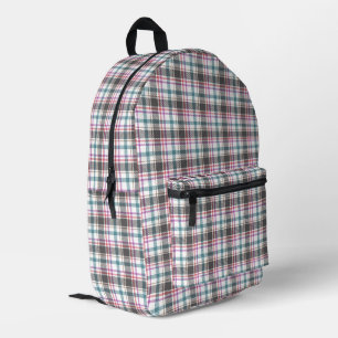Classic Plaid Pattern Printed Backpack
