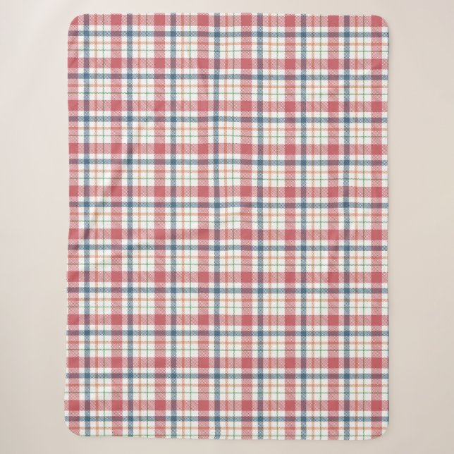 Classic Plaid Pattern Sherpa Blanket (Front)