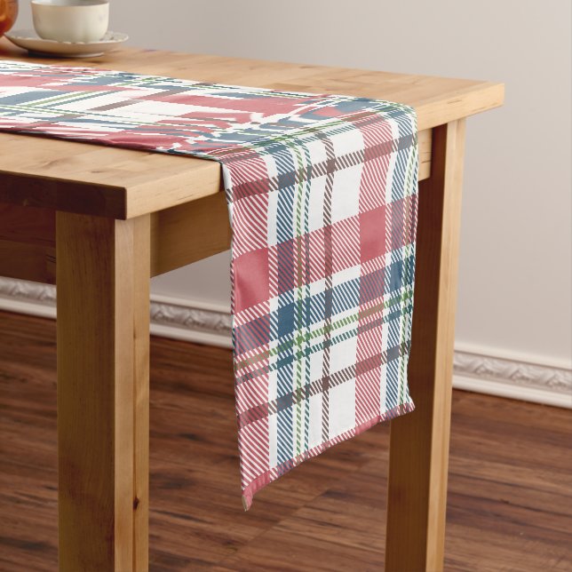 Classic Plaid Pattern Short Table Runner (In Situ)