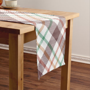 Classic Plaid Pattern Short Table Runner