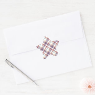 Classic Plaid Pattern Star Sticker