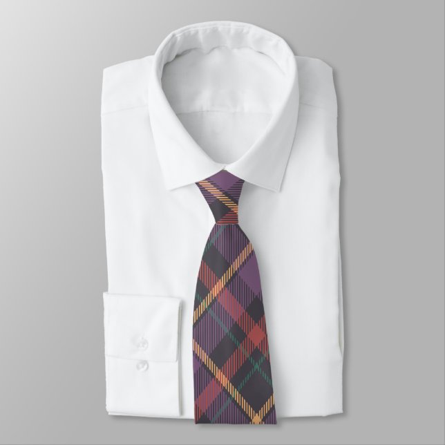 Classic Plaid Pattern Tie (Tied)
