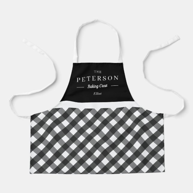 Classic Plaid Personalized Kid Apron (Front)