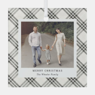 Classic Plaid Personalized Photo Ornament