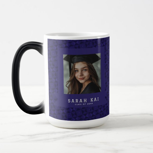 Classic Plaid Print Phd Grad Magic Mug (Left)