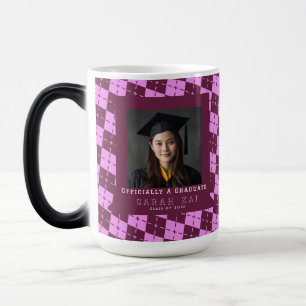 Classic Plaid Print Wife Graduation Gift Magic Mug