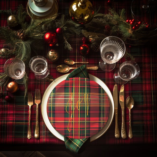 Classic Plaid Tartan 'Joy' Calligraphy Decorative  Paper Plate (https://www.zazzle.com/classic_plaid_tartan_joy_calligraphy_decorative_paper_plates-2564436888837668)