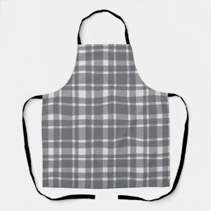 Classic Plaid Tartan Pattern-Charcoal Grey Apron