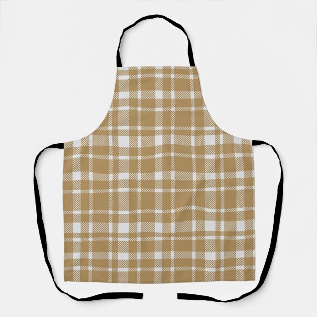 Classic Plaid Tartan Pattern-Warm Earthy Apron (Front)