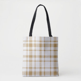 Classic Plaid Tartan Pattern-Warm Neutral Tote Bag