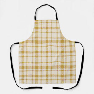 Classic Plaid Tartan Pattern-Yellow & Cream Apron