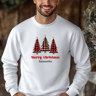Classic Plaid Tree Christmas Pullover Holiday Outf