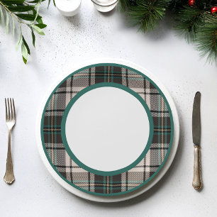 Classic Plaid Vintage Christmas - Disposable Plate