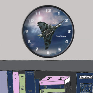 Classic plane, Avro Vulcan delta wing, your name Clock