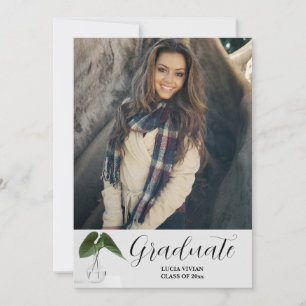Classic Plant Pot Script 5 Photo Memory Graduation Invitation