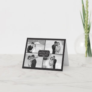 Classic Plate Wedding Thank You Photo Collage Card