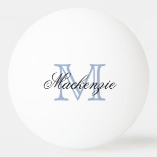 Classic Play   Monogram Name Script Blue Initial Ping Pong Ball