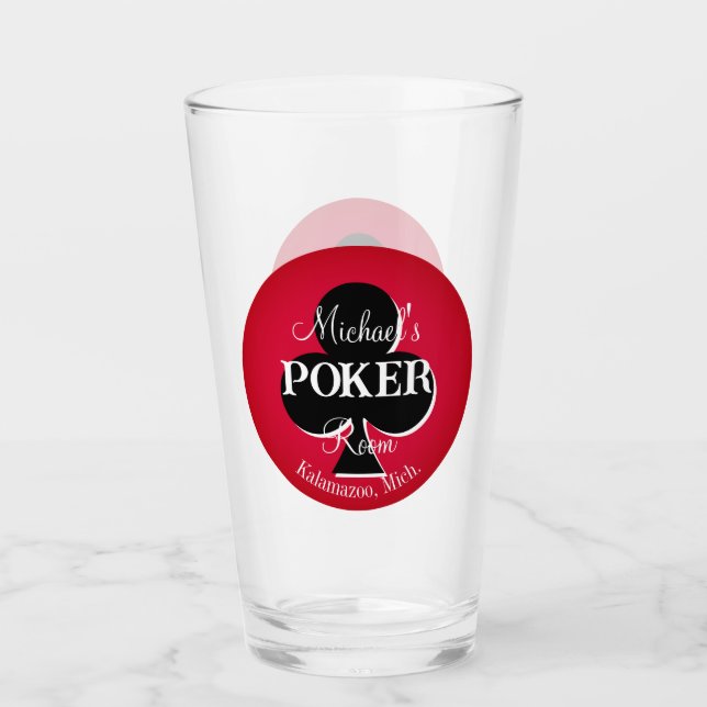 Classic Playing Cards Poker Room  Glass - Club (Front)