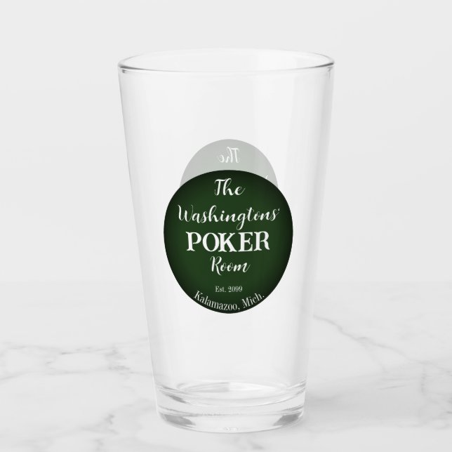 Classic Playing Cards Poker Room  Glass - Plain (Front)