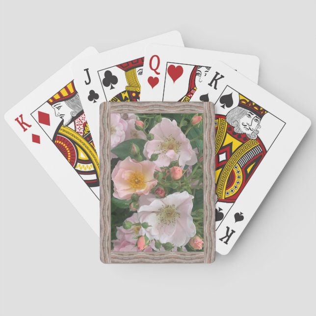 Classic playing cards with pink roses (Back)