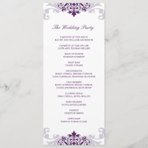 Classic Plum Purple Elegant Ironwork Wedding Program