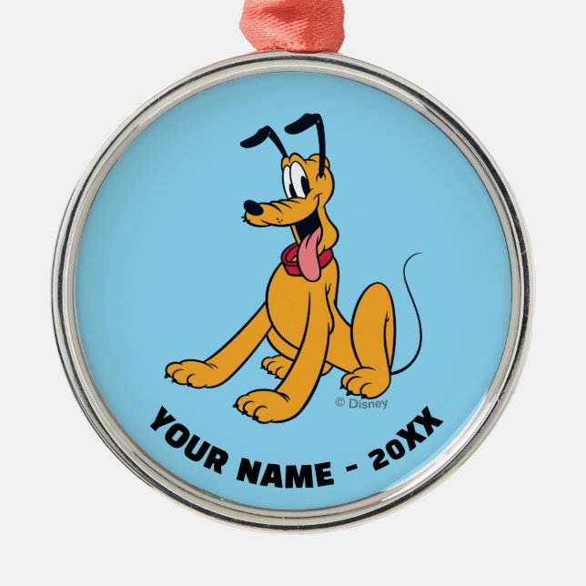 Classic Pluto Red Collar Metal Ornament (Front)