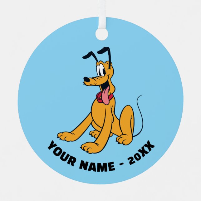 Classic Pluto Red Collar Metal Ornament (Front)