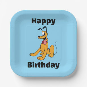 Classic Pluto Red Collar Paper Plate