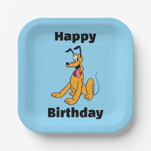 Classic Pluto Red Collar Paper Plate (Front)