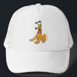 Classic Pluto Red Collar Trucker Hat<br><div class="desc">Bring home the world’s most famous pup! This vibrant artwork features Pluto, Mickey Mouse’s loyal and lovable companion, in his iconic happy-go-lucky pose. With his cheerful expression, wagging tail, and signature red collar, this design captures the timeless charm of classic animation. The clean lines and bold colors make this graphic...</div>
