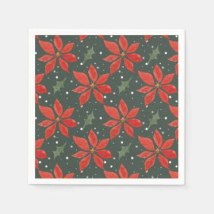Classic Poinsetta Holiday  Napkin
