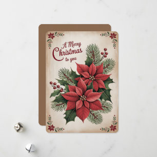 Classic Poinsettia Holiday Card