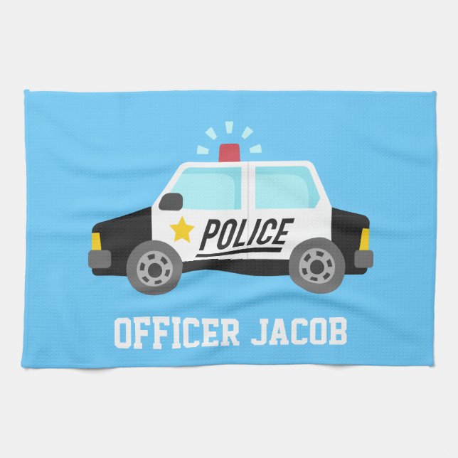 Classic Police Car with Siren For Kids Kitchen Towel (Horizontal)
