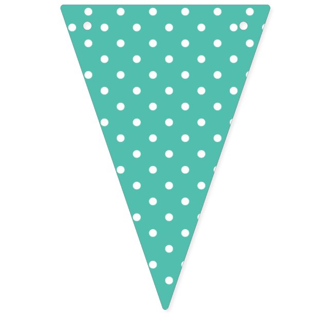 Classic Polka Dot White - Bluegrass Green Bunting Flags (First Flag)