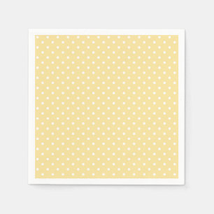 Classic Polka Dot White - Canary Yellow Napkin