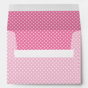 Classic Polka Dot White - Fuchsia Pink Envelope