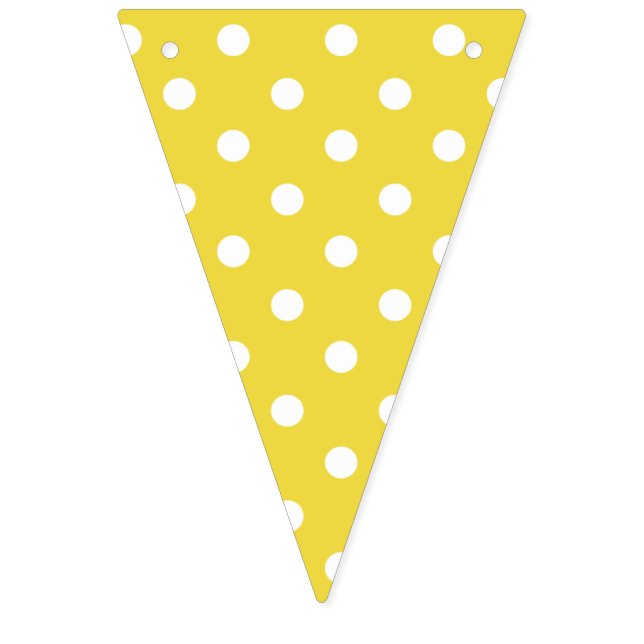 Classic Polka Dot White - Golden Yellow Bunting Flags (First Flag)