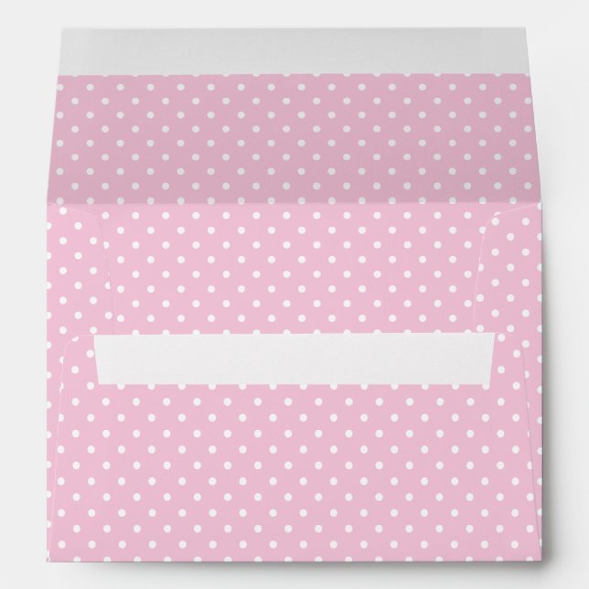 Classic Polka Dot White - Light Pink Envelope (Back (Bottom))
