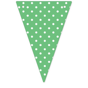 Classic Polka Dot White - Summer Green Bunting Flags